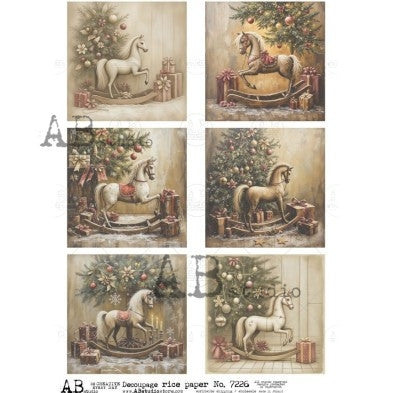 Rocking Horses by the Tree – Vintage Christmas Collection