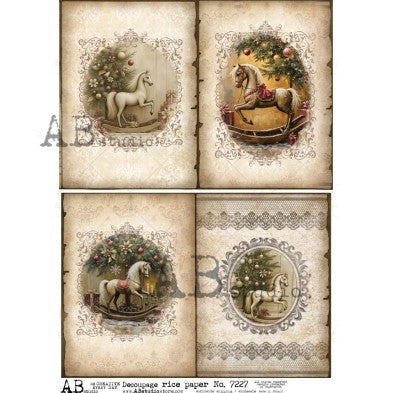 Rocking Horse Christmas Portraits – Vintage Holiday Frames