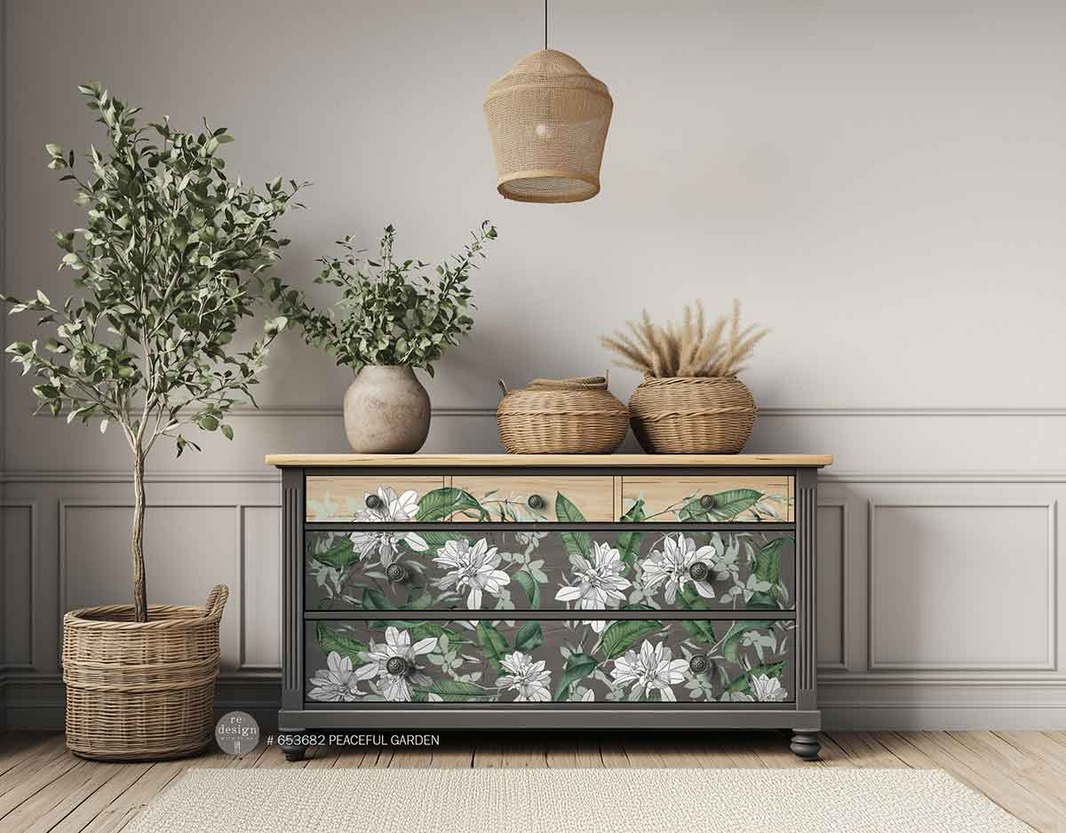 Decor Transfers® - Peaceful Garden - total sheet size 24"x35", cut into 2 sheets