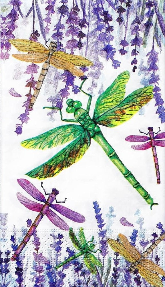 Dragonfly Decoupage Napkins: Purple Floral Paper, 3 pcs