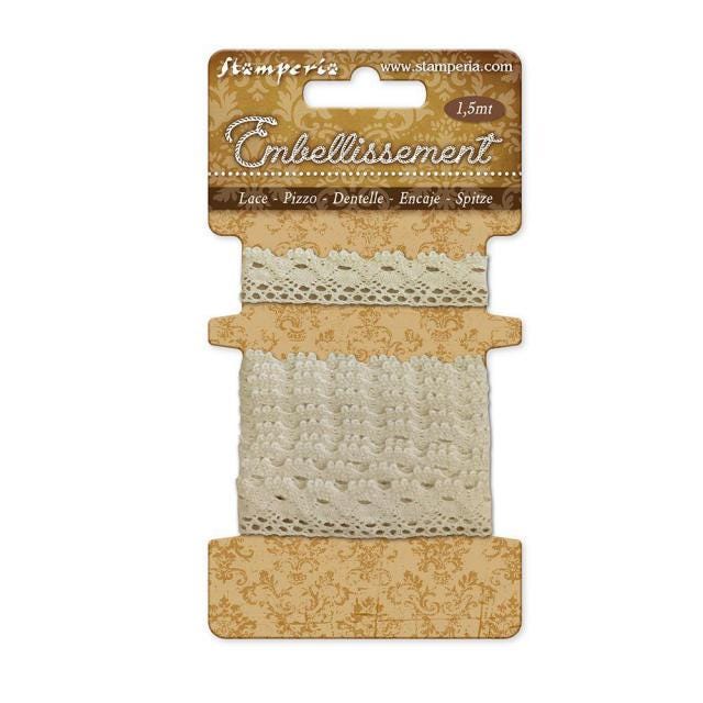 Off White Cotton Lace Ribbon: Vintage Style Sewing, Scrapbooking, Stampieia, Lace Trim