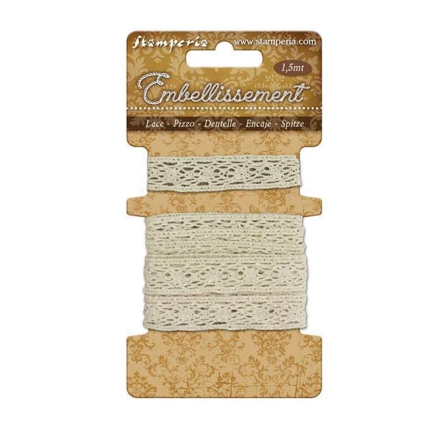 Off White Cotton Lace Ribbon: Vintage Style Sewing, Scrapbooking, Stampieia, Lace Trim