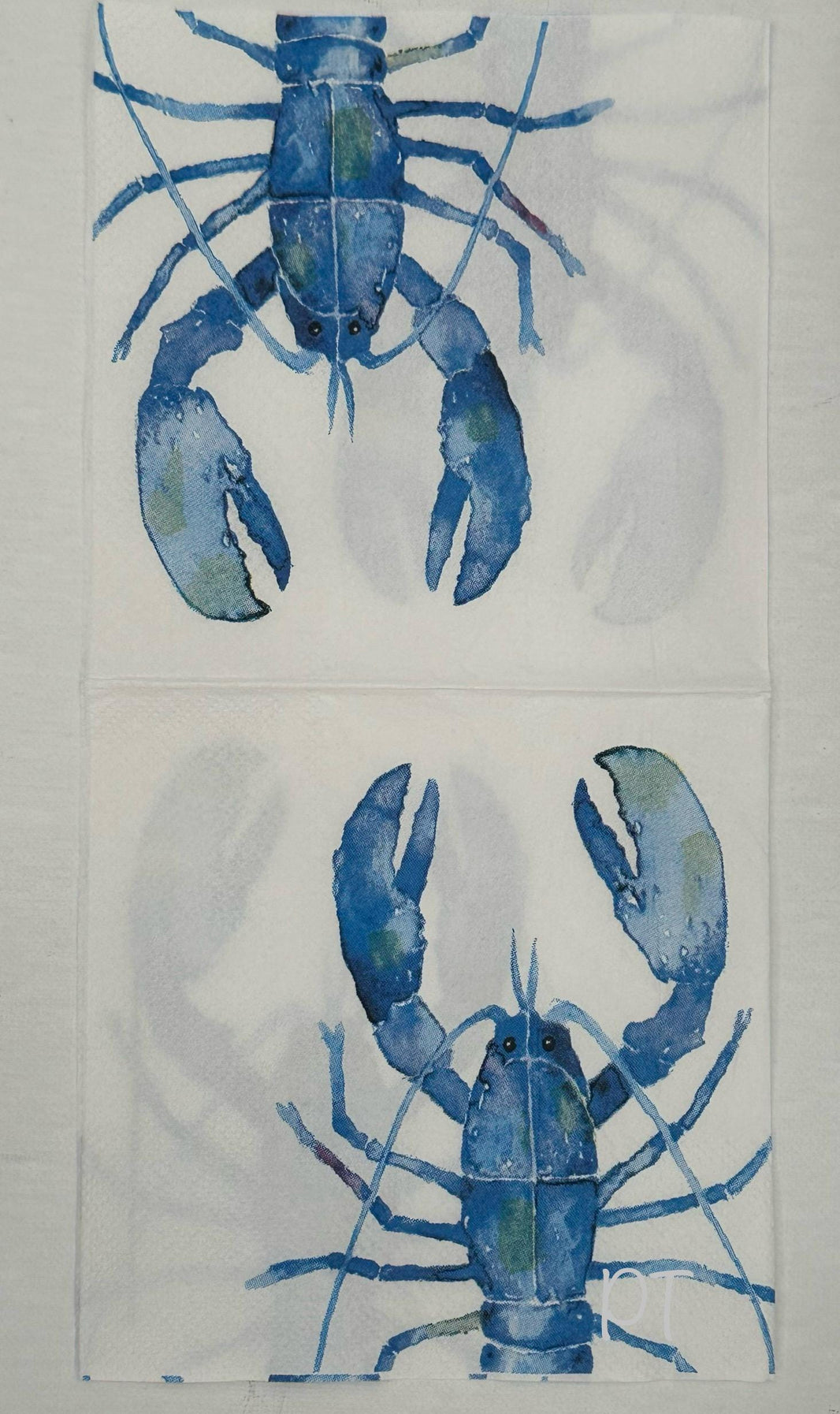 Blue Lobster Napkins, Decoupage Paper, Beach Wedding Decor (3pc)