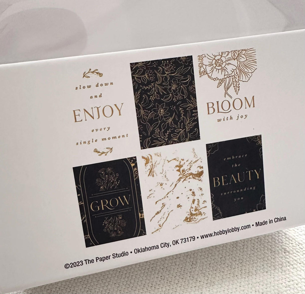 Black & Gold Note Cards - Paper Studio - 24 Cards with Envelopes