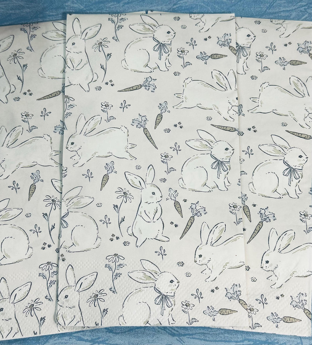 Bunny Rabbit Decoupage Napkins, Rabbit Designs, Spring Napkins, Bunny Tissue Paper, Decoupage Supplies, Shell Making Paper, Wood Art Paper.