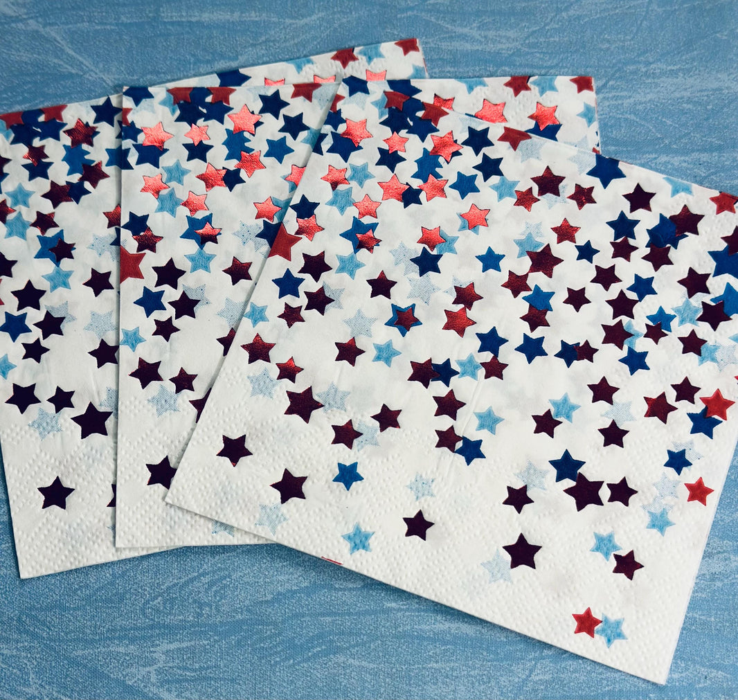 Stars Decoupage Napkins: Fourth of July BBQ, 3pc