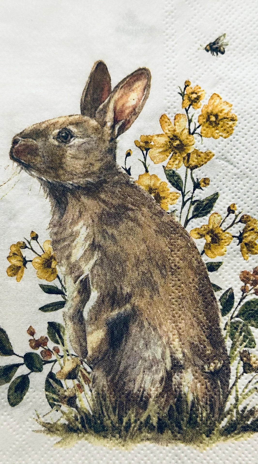 Bunny Decoupage Napkins: Rabbit Designs, Spring Tissue Paper (3-Piece Pack)