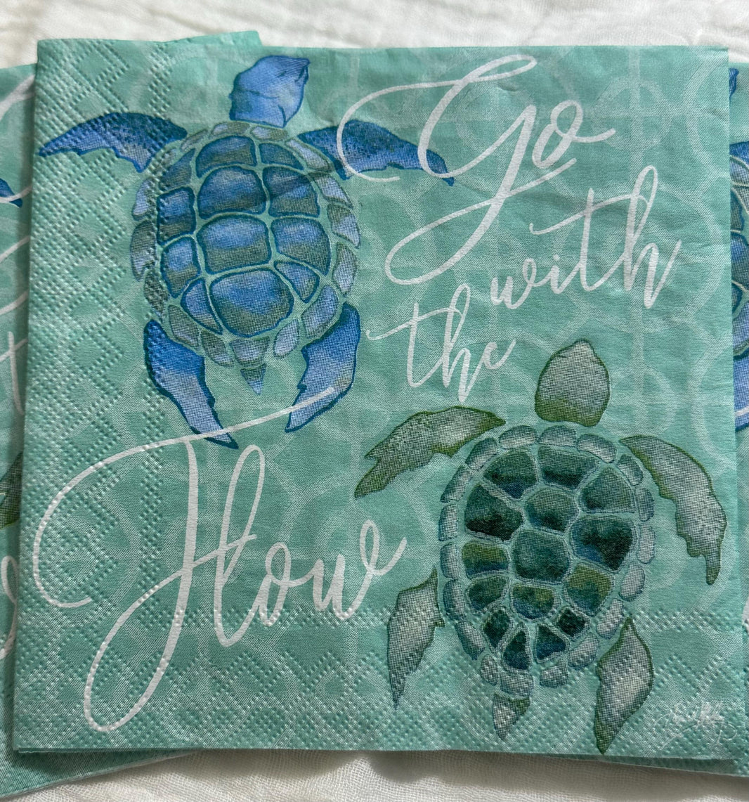 Sea Turtle Napkins, Go With The Flow, Decoupage Napkins, Ocean Paper Napkin, Beverage Napkins, Decoupage Supplies, Beach Weddings