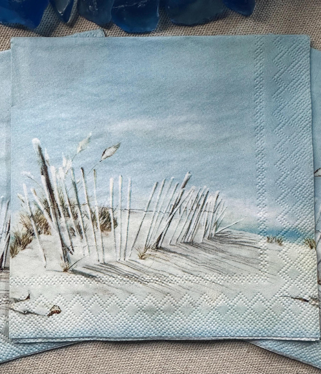 Beach Dunes Decoupage Napkins – Coastal Paper Crafts, Set of 3
