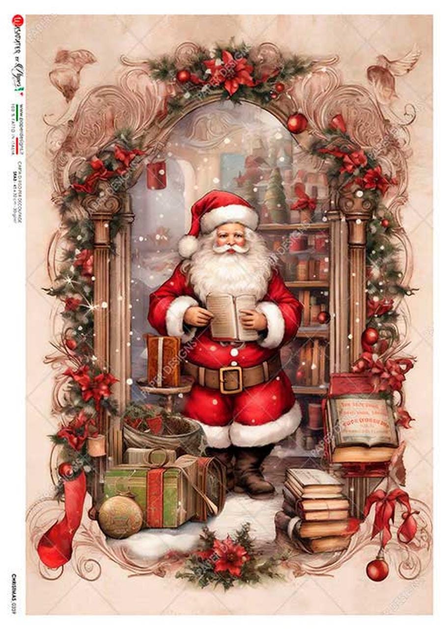 Rice Paper A4 - Paper Designs Santa Paper, Christmas Rice Paper, Rice Paper, Upcycling, Decoupage Paper. Holiday Rice Paper, Christmas
