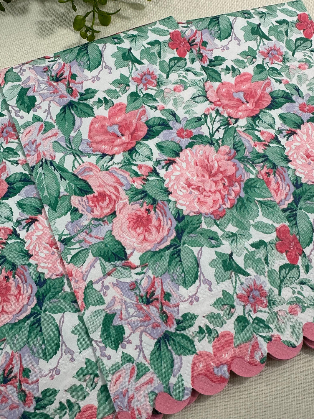 Peony & Rose Decoupage Napkins: Elegant Floral Paper, Set of 3