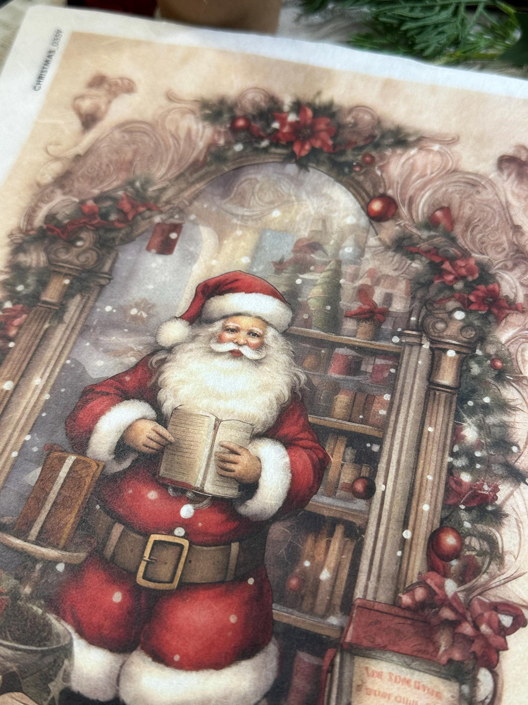 Rice Paper A4 - Paper Designs Santa Paper, Christmas Rice Paper, Rice Paper, Upcycling, Decoupage Paper. Holiday Rice Paper, Christmas