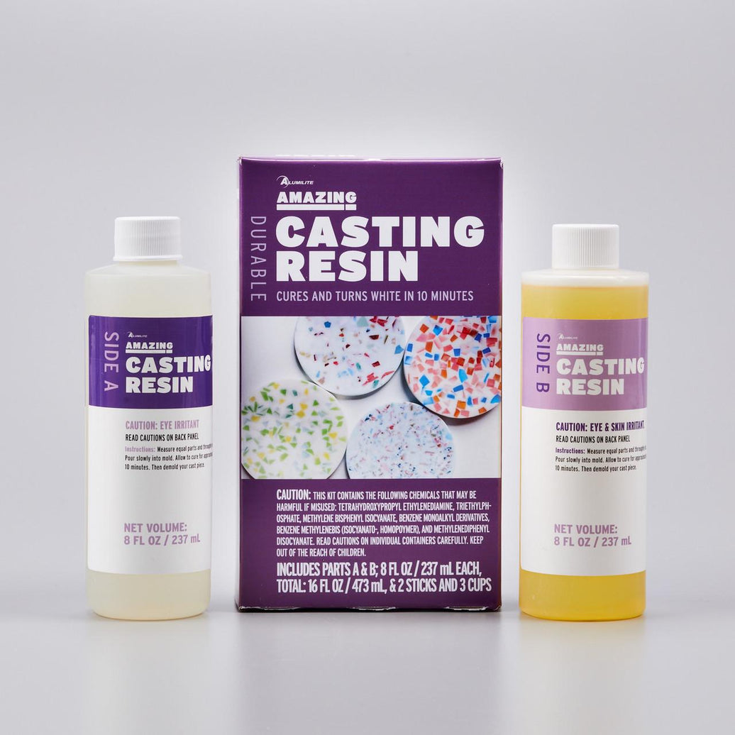 Amazing Casting Resin – Fast Resin - Resin for Upcycling, Modeling Projects, Modeling Material, Silicone Mold Resin, 10 Minute Resin, White