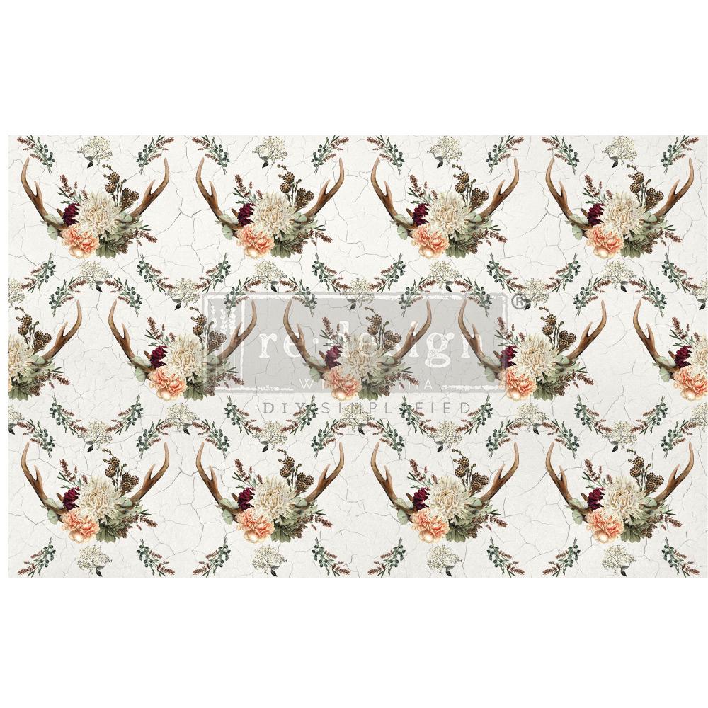 New! ReDesign Prima - Cedar Creek Tissue Paper, Decoupage Paper, Deer Antler Paper, Furniture Tissue Paper, Decoupage Paper, Wood Paper