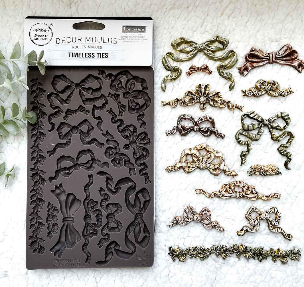 Timeless Ties Silicone Mold - Bows, Ribbons, Prima ReDesign, Silicone Mold, Casting Mold, Mixed Media, Upcycling, Candy Molds, Ribbon Molds