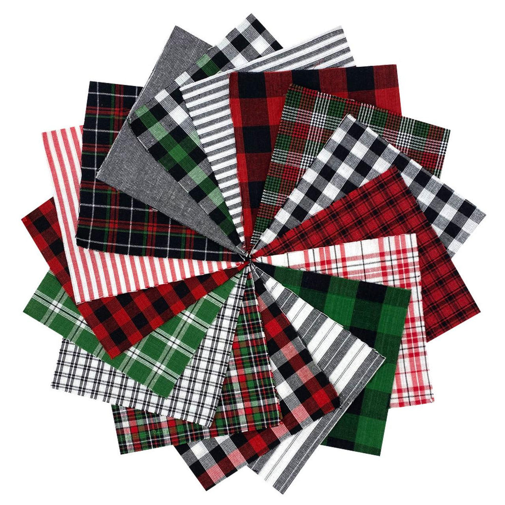 Fabric Squares - Buffalo Plaid Homespun Cotton, 100% Cotton, Quilting Fabric, Vintage Style Crafts, Precut Quilt Squares, Ornament Fabric