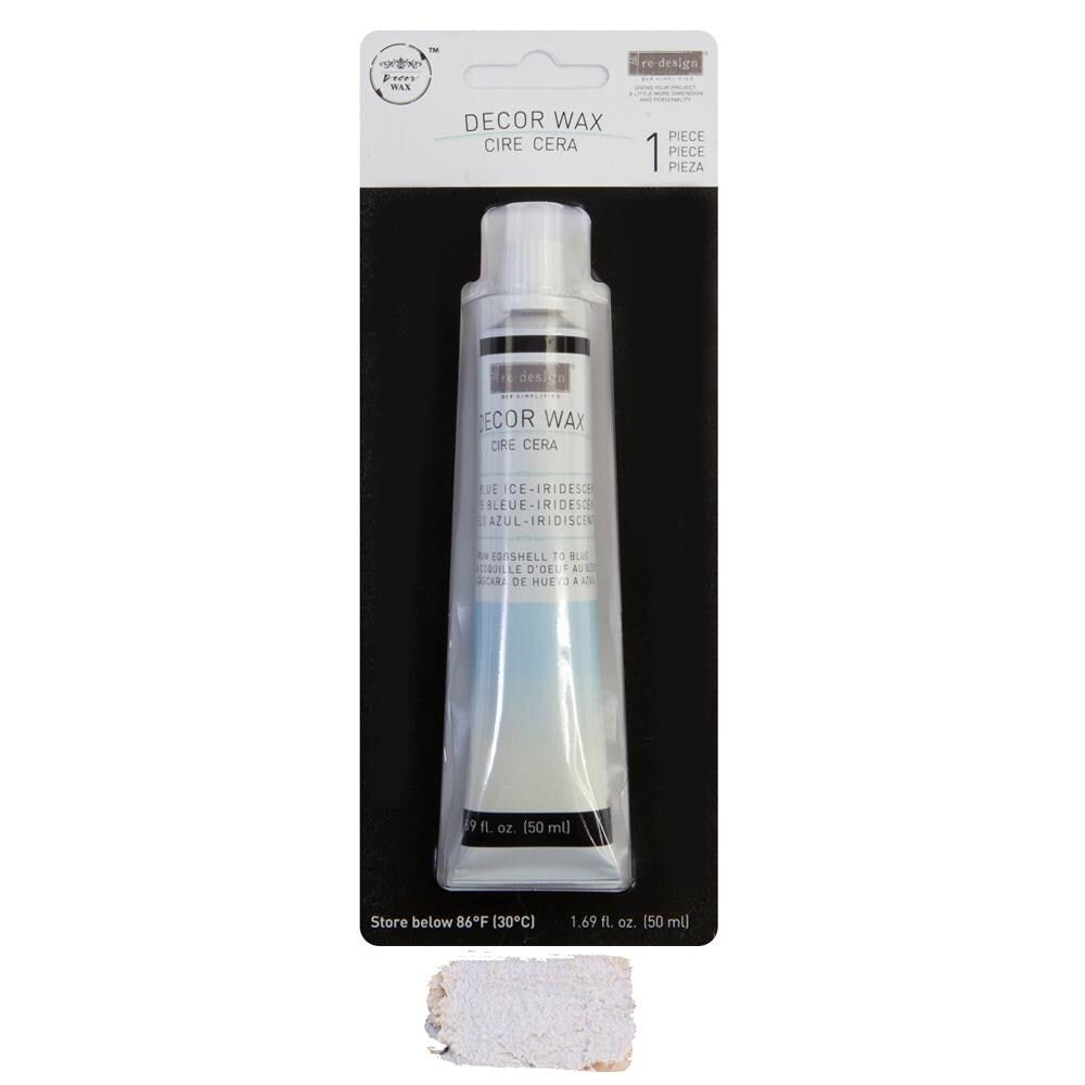 Decor Wax, Blue Ice Iridescent, Eternal Wax, Gilding Wax, Resin Sealers, Furniture Wax, Mixed Media, Redesign with Prima, Decoupage Shells