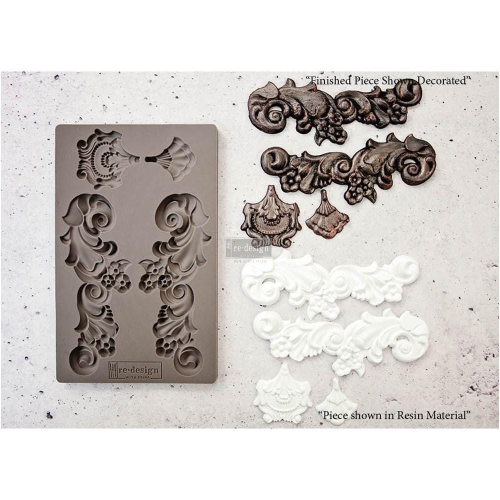 Crest Mold - Scroll Crest Mold, Groeneville Crest, Trim Silicone Molds, Silicone Mold, Casting Mold, Mixed Media, Candy Mold, Framing Molds