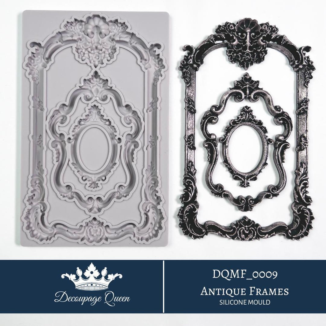 Frames Mold - Vintage Frames Mold - Decoupage Queen - Silicone Molds, New Frame Mould Casting Mold, Mixed Media Molds, Decoupage Craft Ideas