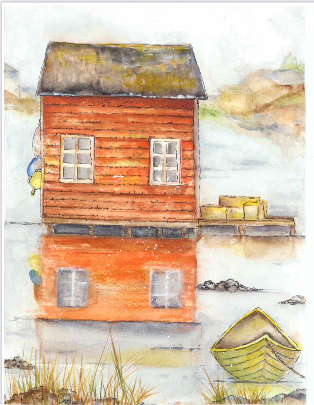 Autumn Reflection by ellen j goods, rice paper design by Decoupage Queen, arts & entertainment > hobbies & creative arts > arts & crafts, for decoupage and crafting