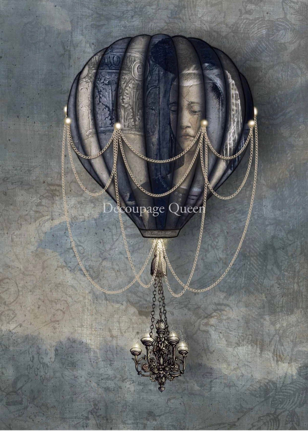 Dainty and the Queen The Rise, rice paper design by Decoupage Queen, office supplies > general office supplies > paper products, for decoupage and crafting