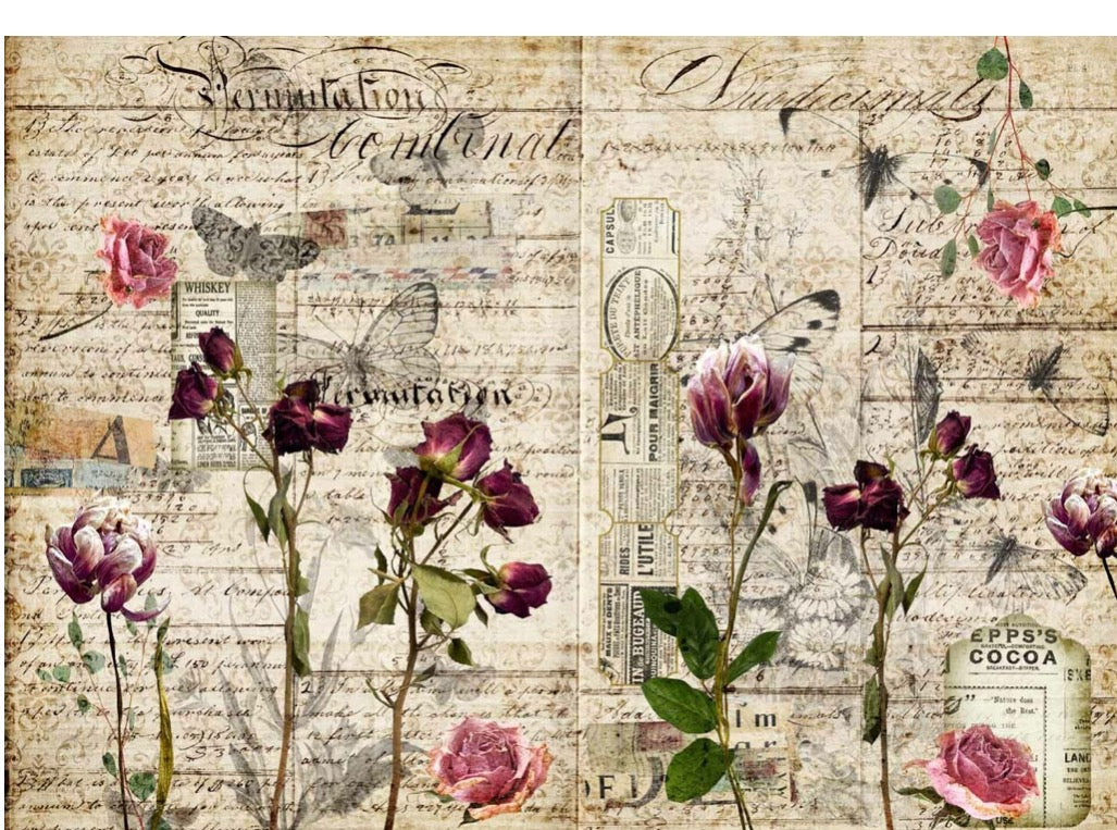 Pressed Flowers, rice paper design by Decoupage Queen, arts & entertainment > hobbies & creative arts > arts & crafts, for decoupage and crafting