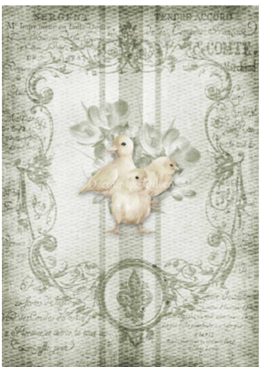 Grain Sack Chicks, rice paper design by Decoupage Queen, arts & entertainment > hobbies & creative arts > arts & crafts > art & crafting materials, for decoupage and crafting