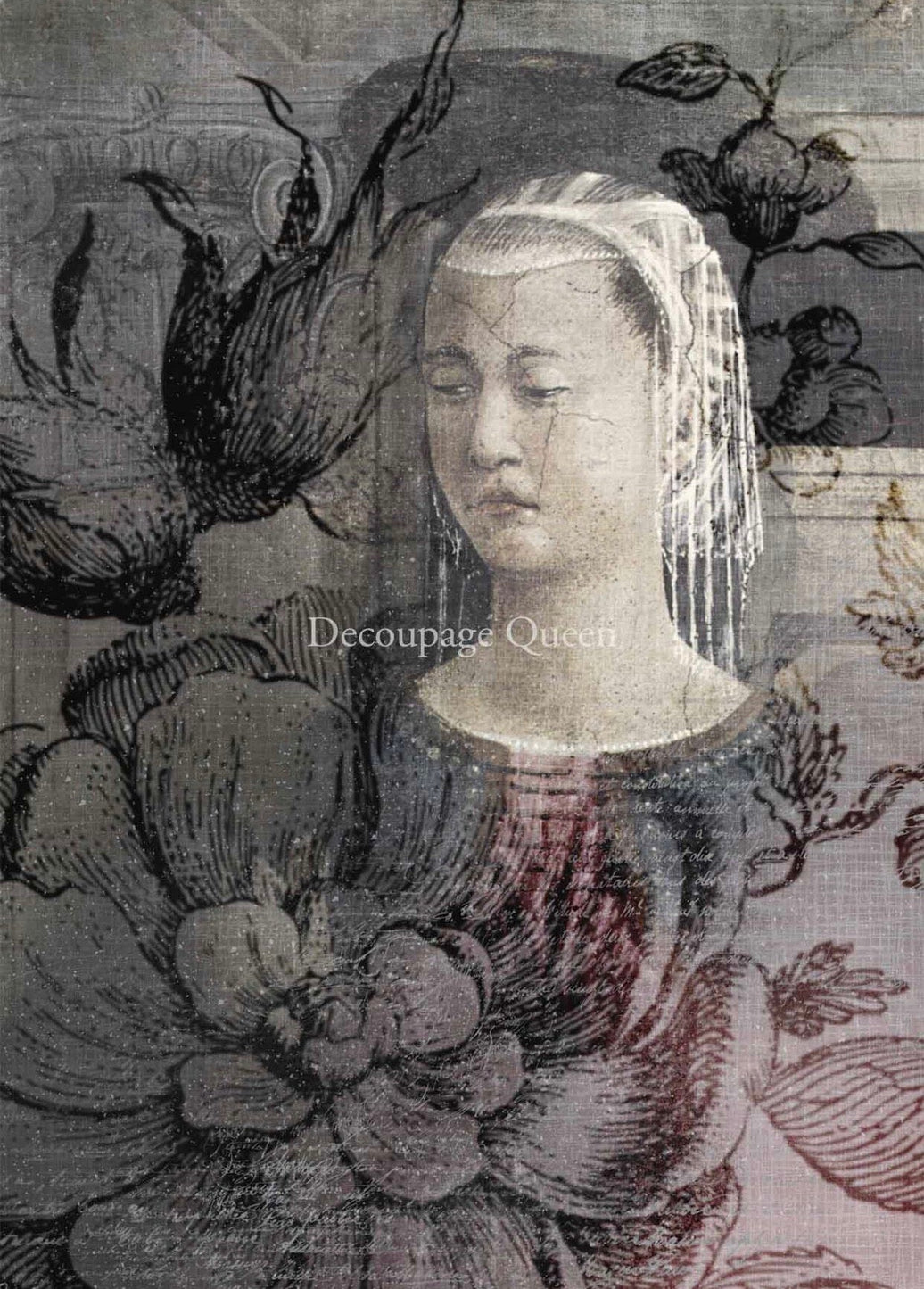 Dainty and the Queen Emergence, rice paper design by Decoupage Queen, arts & entertainment > hobbies & creative arts > arts & crafts > art & crafting materials > textiles > crafting canvas, for decoupage and crafting