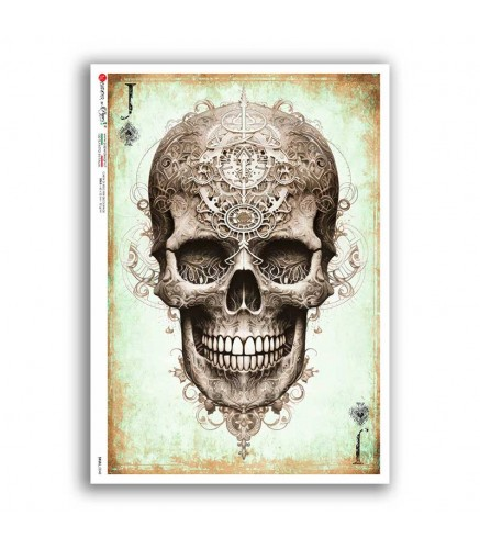 Paper Designs Rice Paper Metal Skull PD SKULL 0047