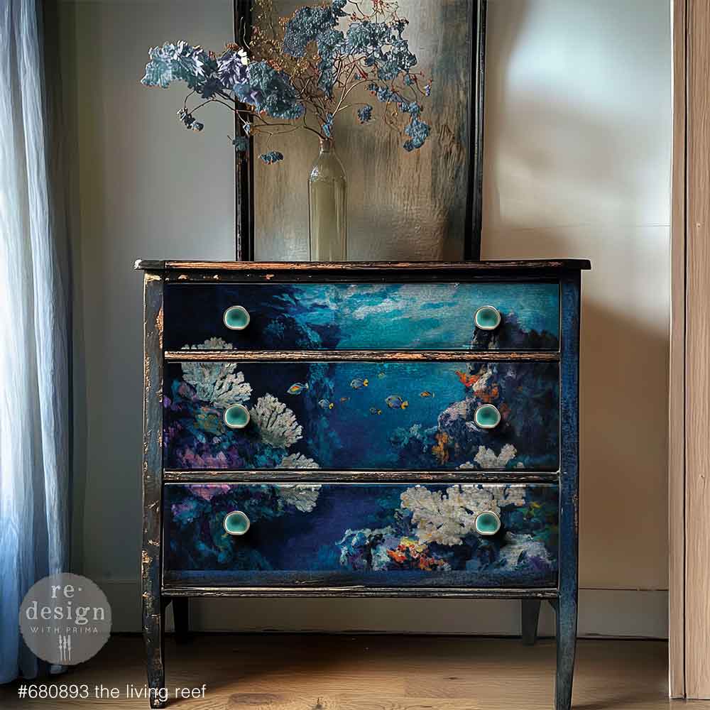 Double Delight Decoupage Fiber Paper Set – The Living Reef – Total 2 sheets – 1 sheet, 19.5″x30″ + 1 sheet, 11.7″x16.5″