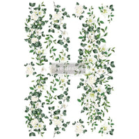 Decor Transfers® - Trellis Flowers - total sheet size 24x35, cut into 2 sheets