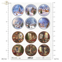 Christmas Decoupage Paper, Winter Holiday, Handmade Ornament Ideas, Junk Journaling, Vintage Style Paper
