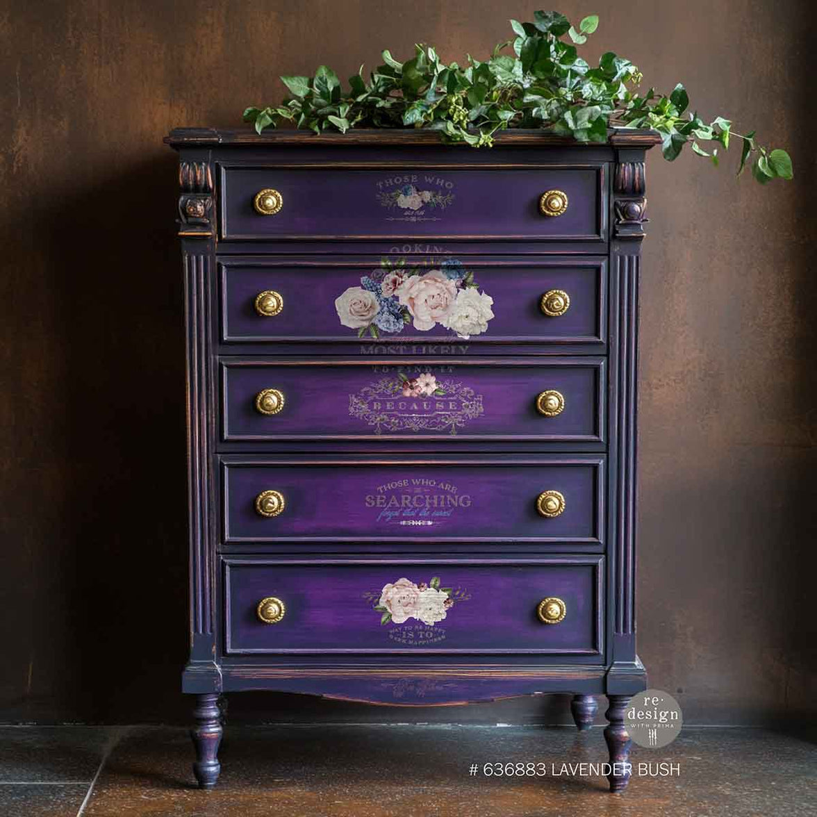 Redesign Decor Transfers - Lavender Bush, Large Furniture Transfer