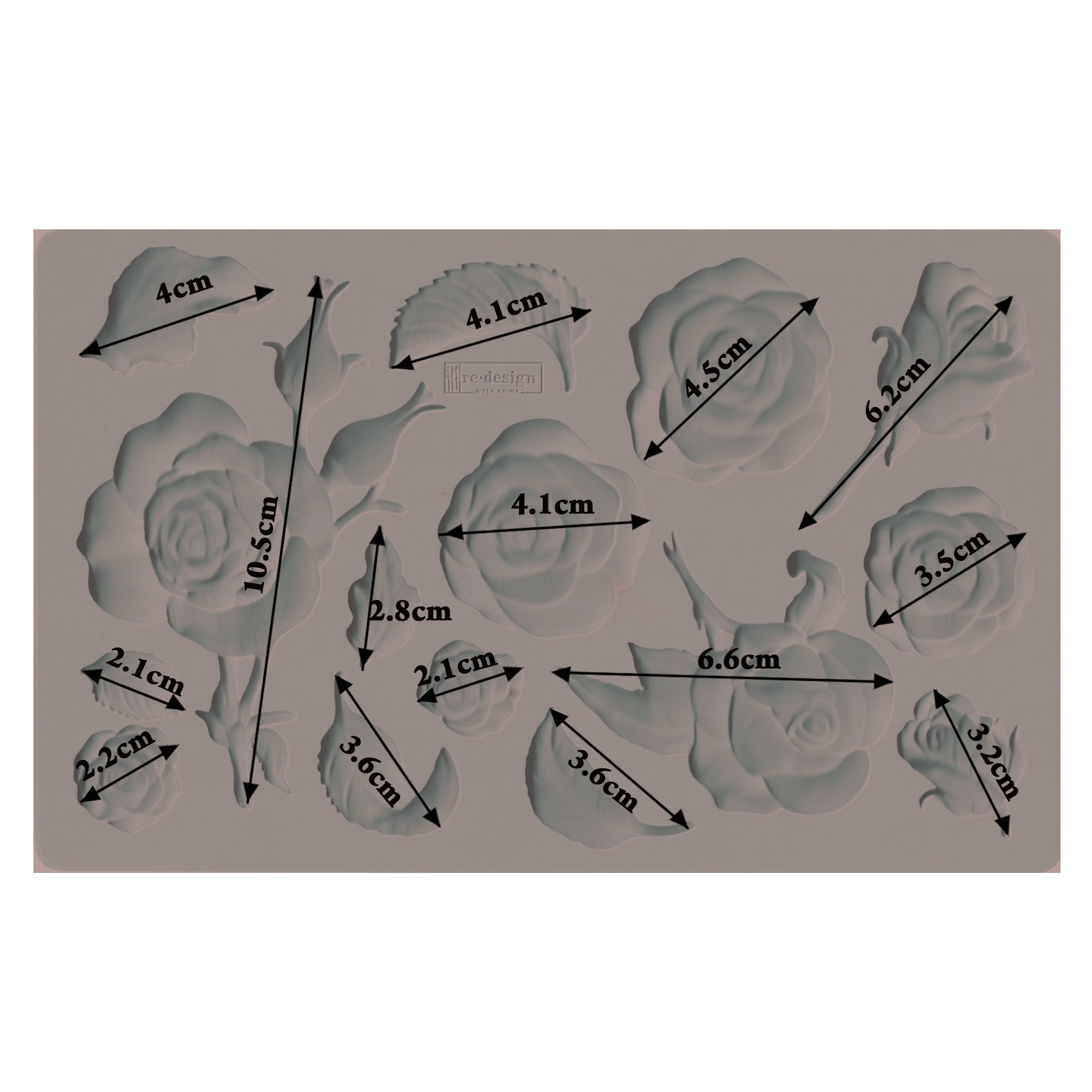 Redesign Decor Moulds® - Fragrant Roses - 5" x 8", 8mm thickness