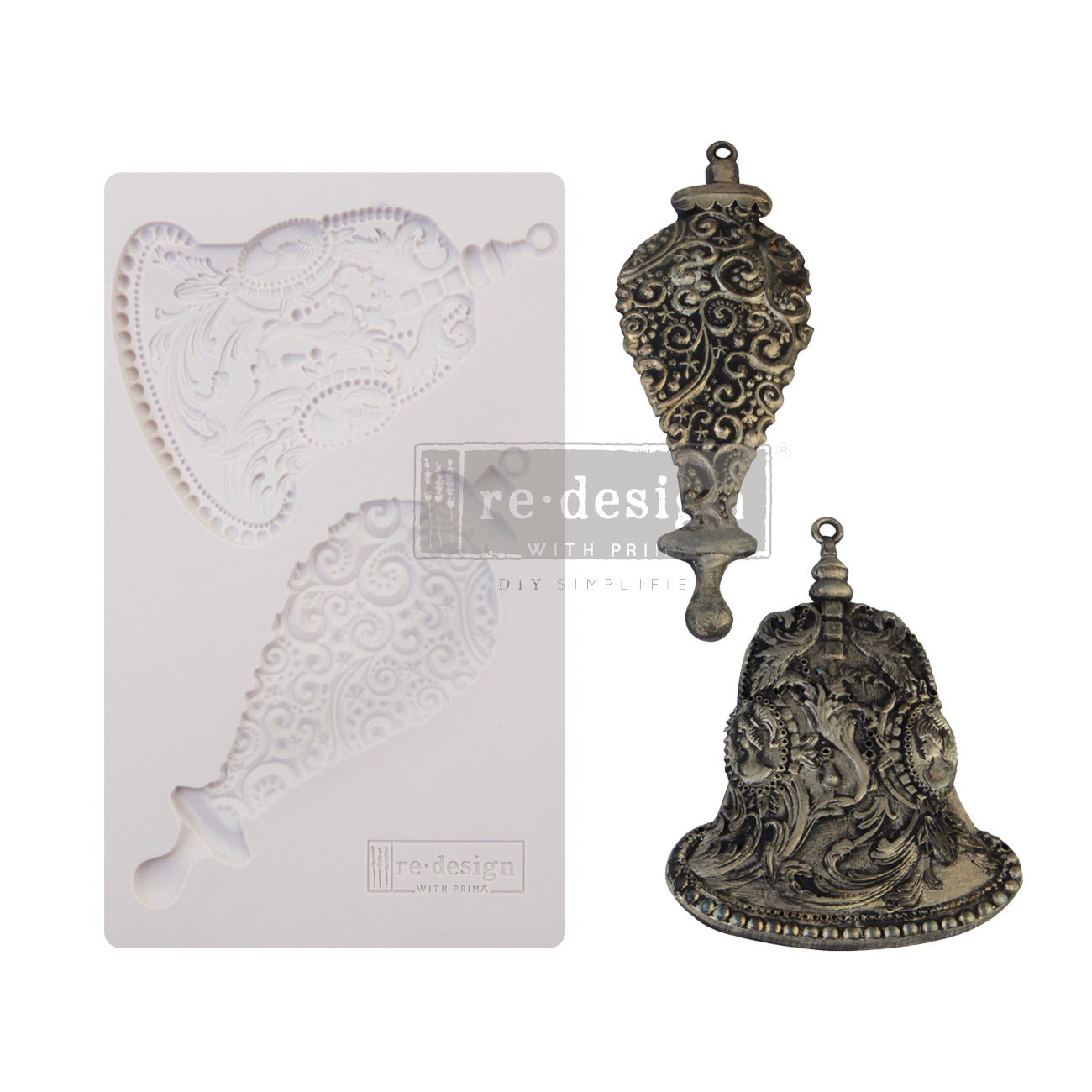 Redesign Decor Moulds® - Silver Bells - 5"x8", 8mm thickness Copyright