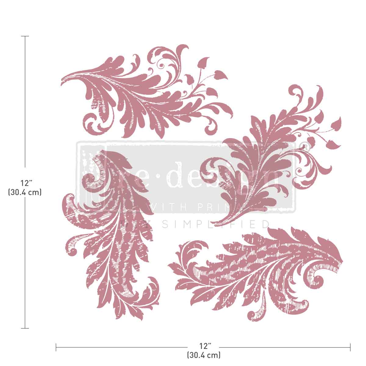 Redesign Decor Stamp - Royal Flourish - 12"x12" (4 pcs)