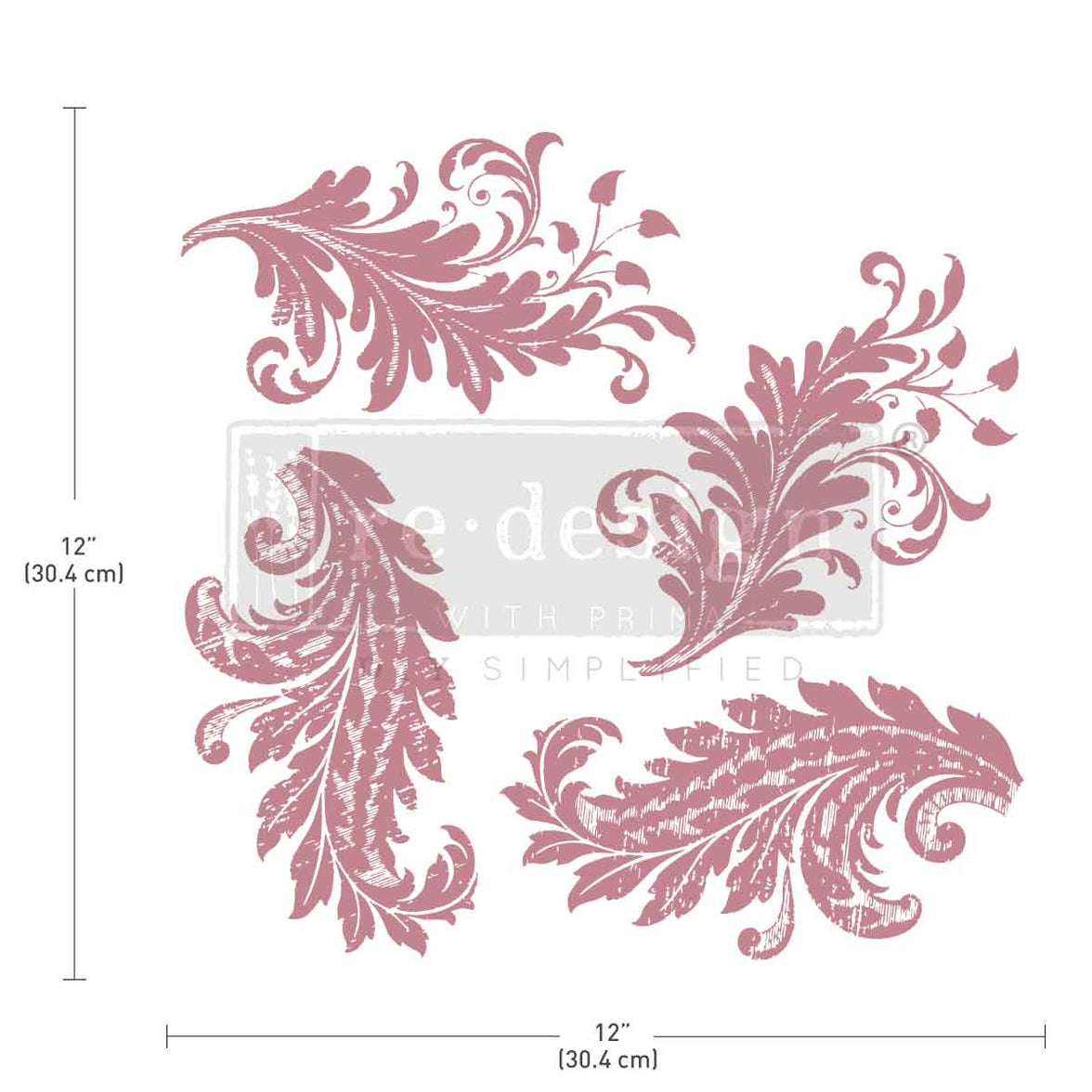 Redesign Decor Stamp - Royal Flourish - 12"x12" (4 pcs)