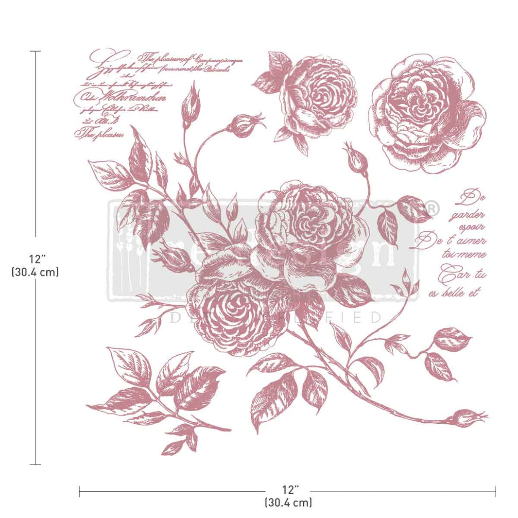 Redesign Decor Stamp - Romance Roses - 12"x12" (6 pcs)