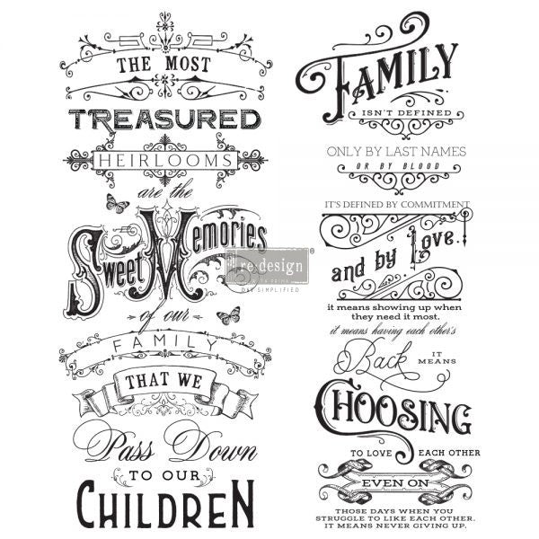 Redesign Decor Transfers® – Family Heirlooms – 2 sheets, design size 22″ X 27″
