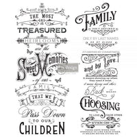 Redesign Decor Transfers® – Family Heirlooms – 2 sheets, design size 22″ X 27″