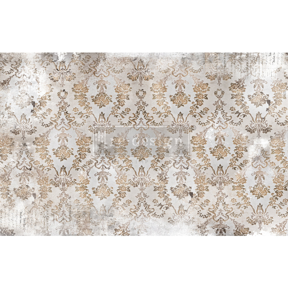 Decoupage Decor Tissue Paper - Washed Damask - 1 sheet, 19"x30"