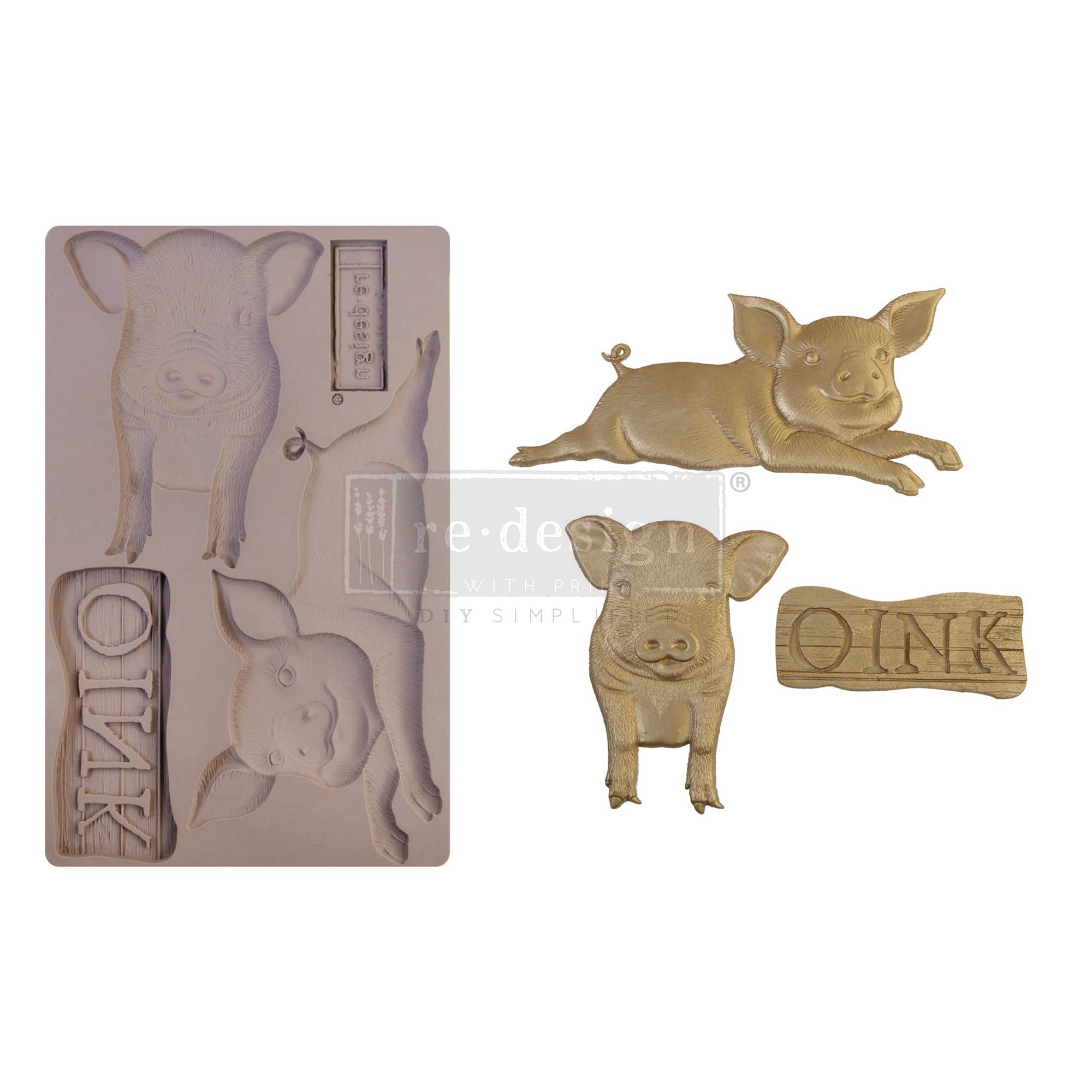 Redesign Decor Moulds® – Farm Friends – 1 pc, 5″x8″, 8mm thickness