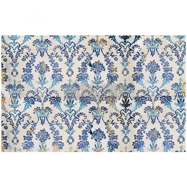 Redesign Decoupage Décor Tissue Paper - Cobalt Flourish - 1 sheet, 19"x30"