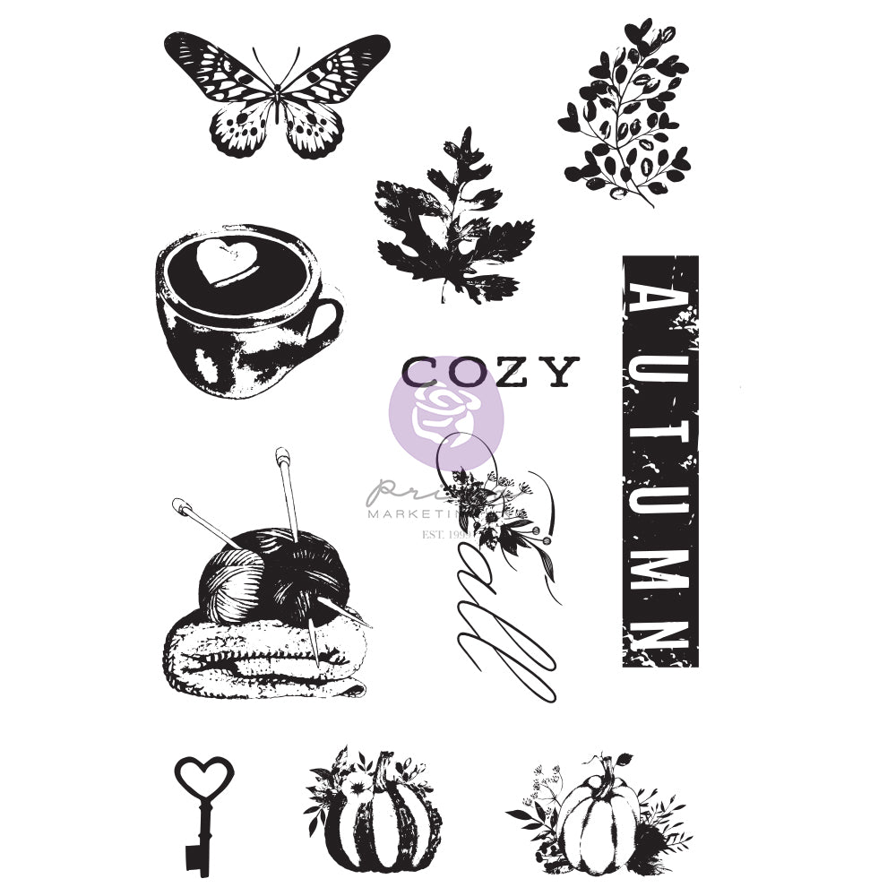 Hello Pink Autumn Stamps, Collection Clear Stamps – 11 pcs