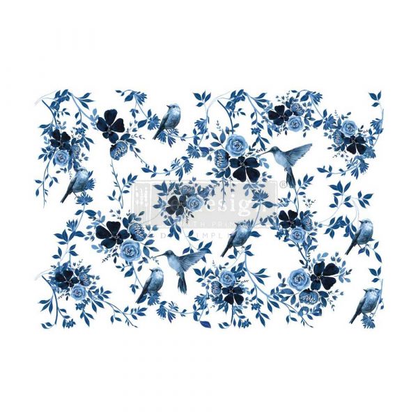 Decor Transfers® 24×35 – Pretty In Blue – total sheet size 24″x35″, cut into 2 sheets