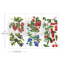 Decor Transfers® - Sweet Berries - 3 sheets, 6"x12"
