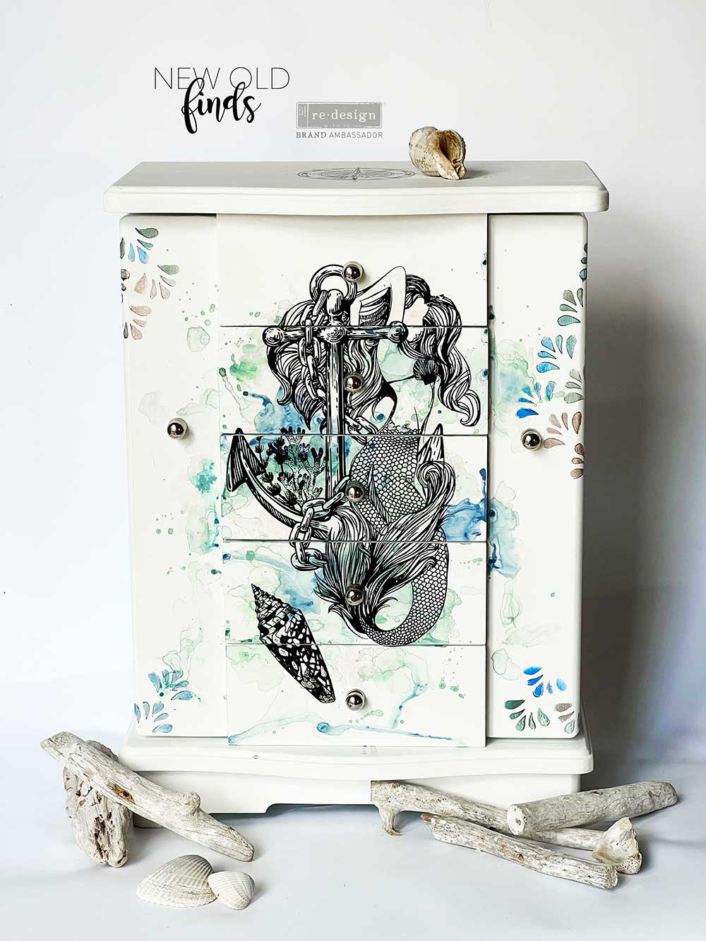 Decor Transfers® - Mermaid Treasure - 3 sheets, 6"x12", Nautical Decor