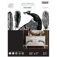 Decor Transfers® - Regal Peacock - 3 sheets, 8.5"x11"