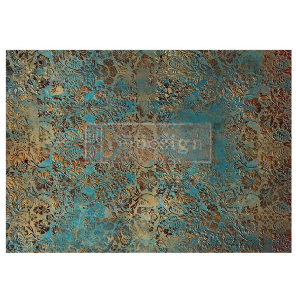 A1 Decoupage Fiber – Aged Patina – 1 sheet, A1 size, 8.5" x 13 "