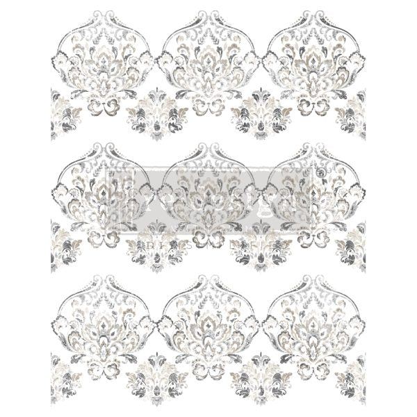 Decor Transfers® - Antique Damask - total sheet size 24"x35", cut into 3 sheets